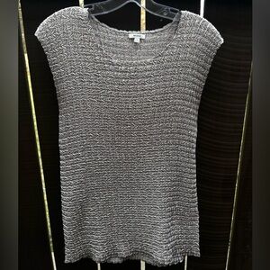 Silver Textured Knit Tank